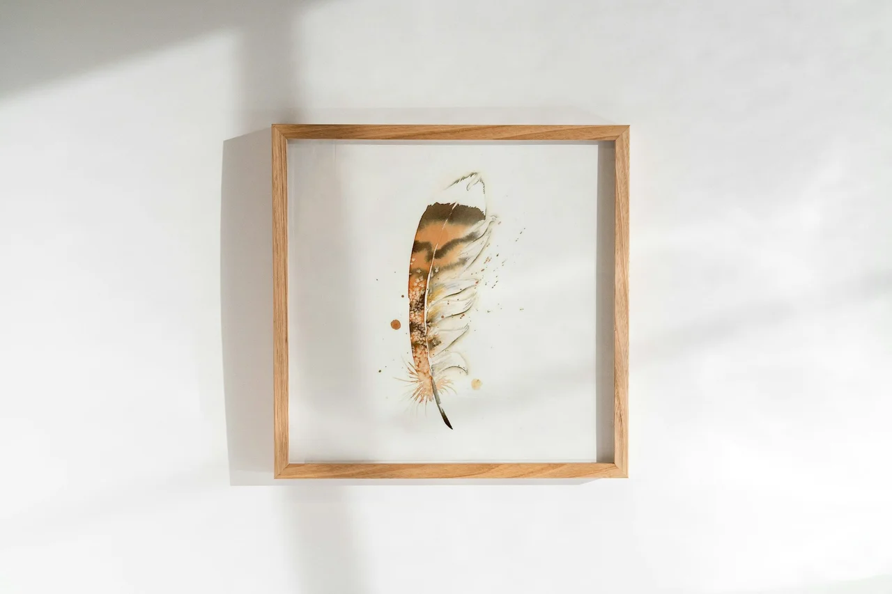 Red Tailed Hawk shown in a room setting