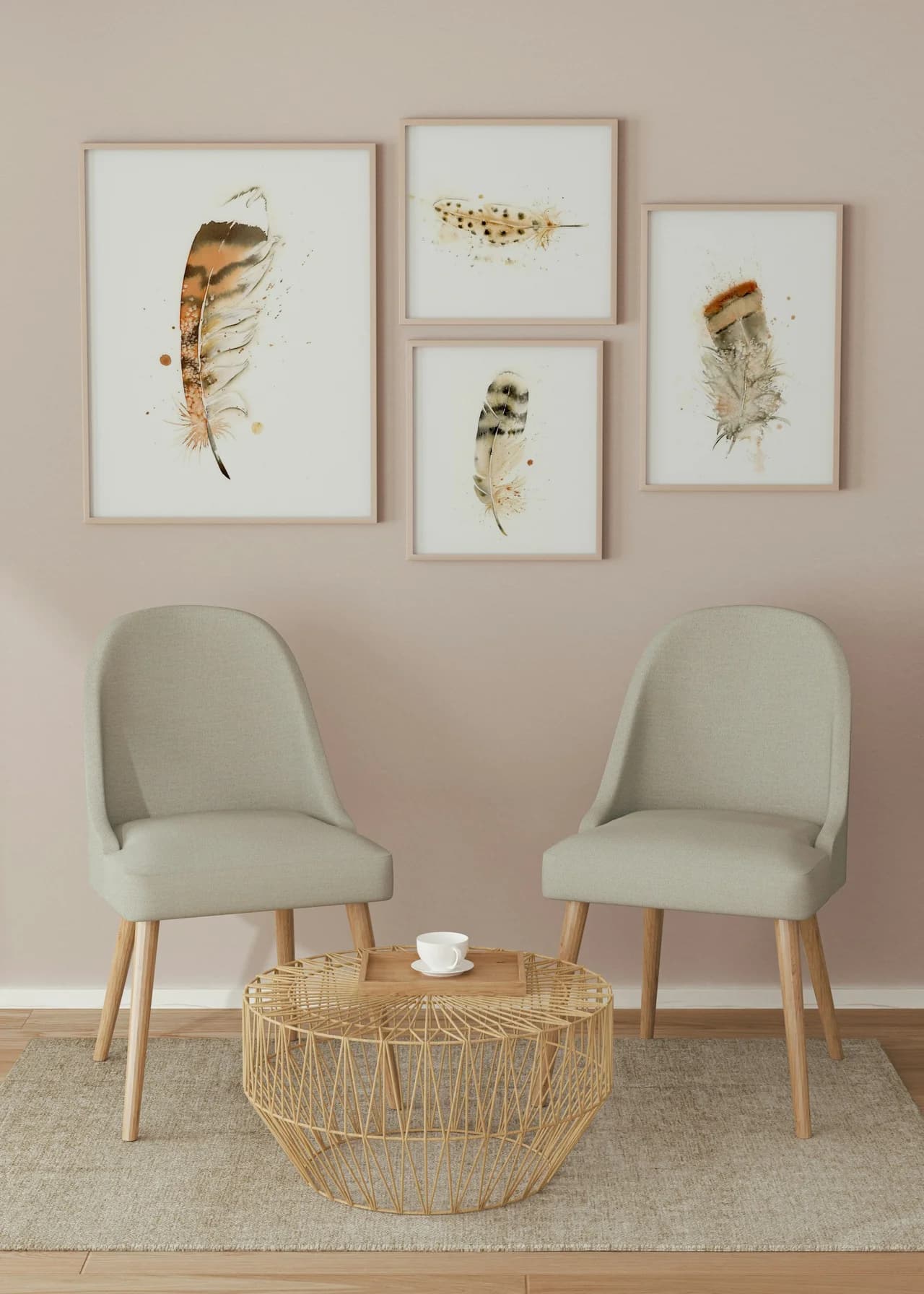 Red Tailed Hawk shown in a room setting