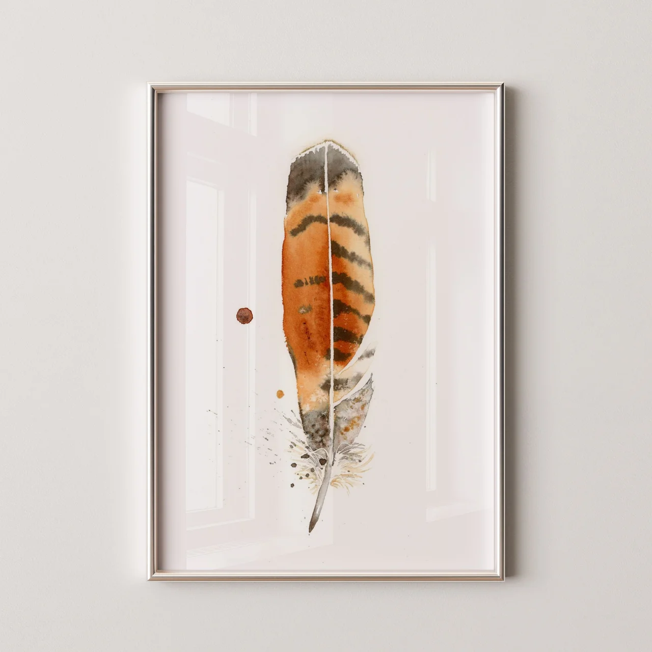 Red-tail Hawk shown in a room setting