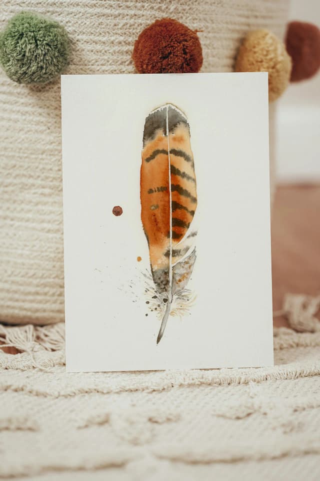Red-tail Hawk shown in a room setting