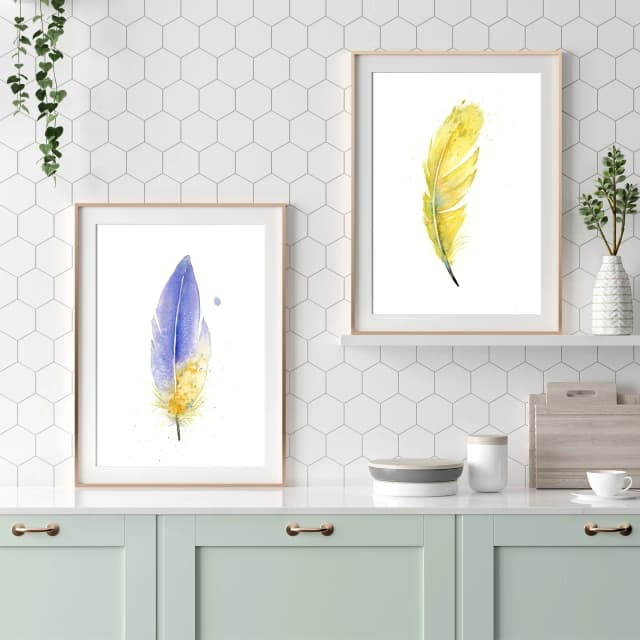 Goldfinch shown in a room setting