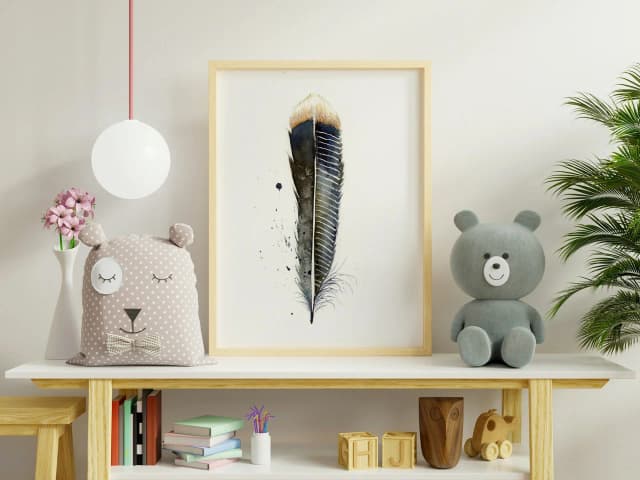Anhinga shown in a room setting