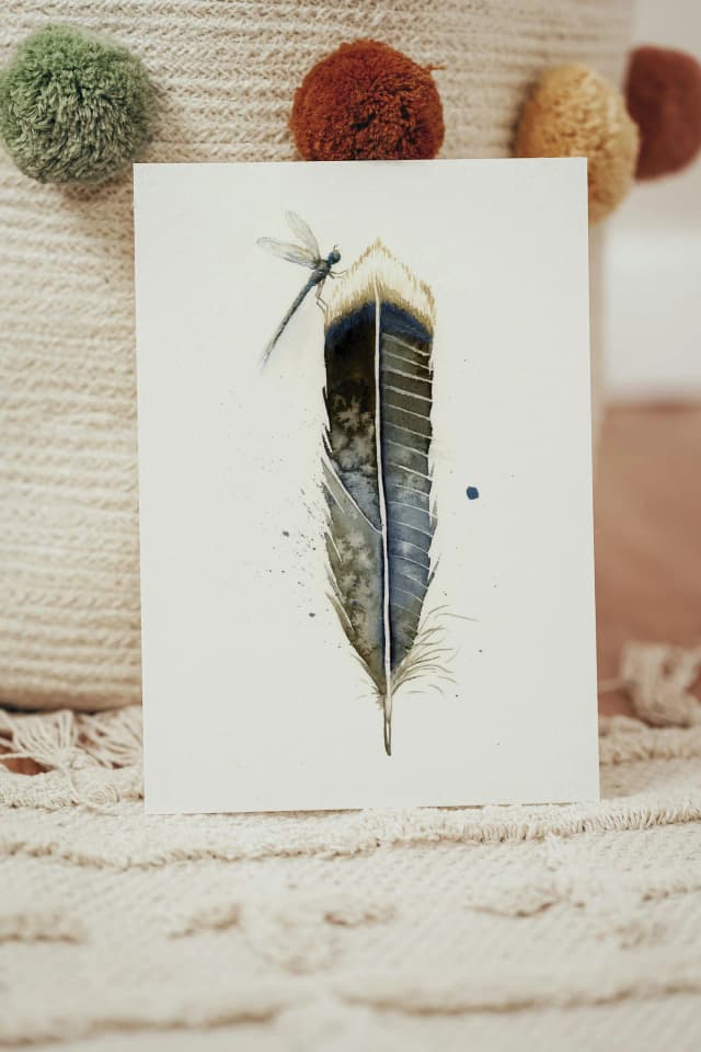 Anhinga shown in a room setting