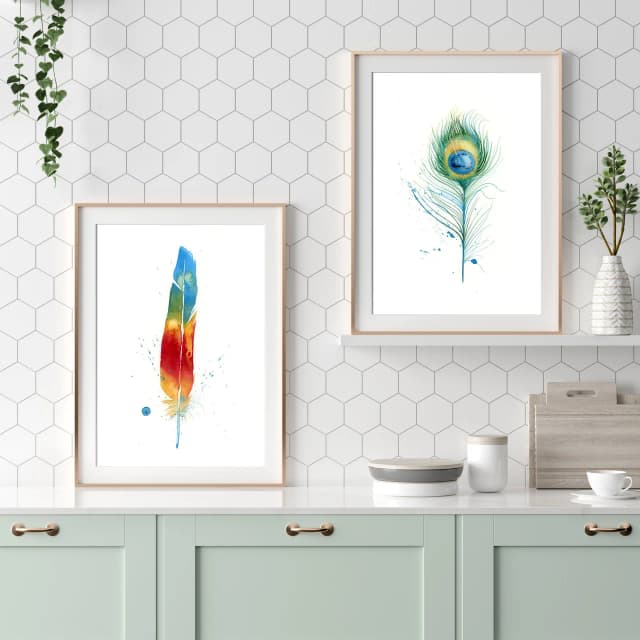 Peacock shown in a room setting