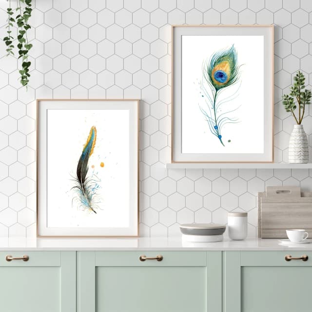 Peacock shown in a room setting