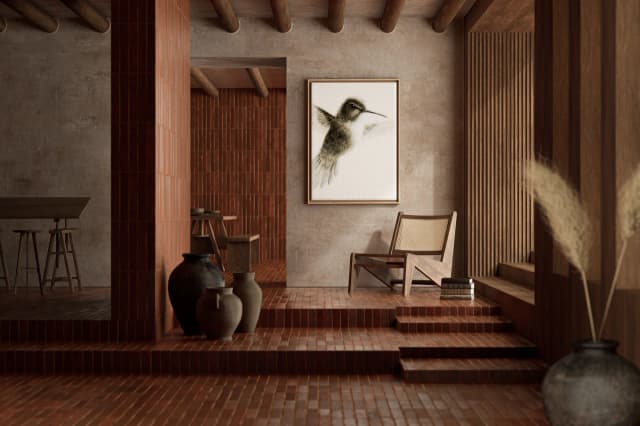 Hummingbird shown in a room setting