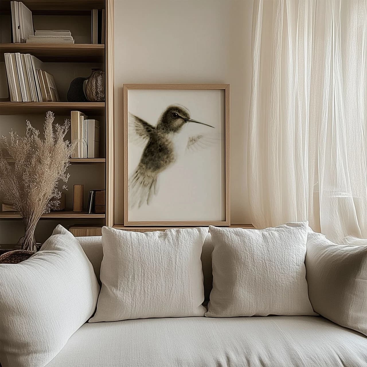 Hummingbird shown in a room setting
