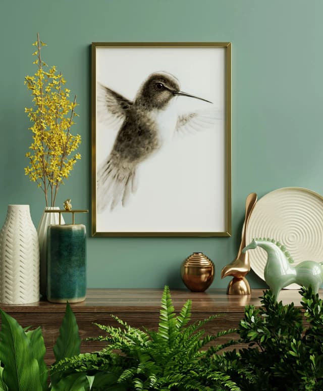 Hummingbird shown in a room setting