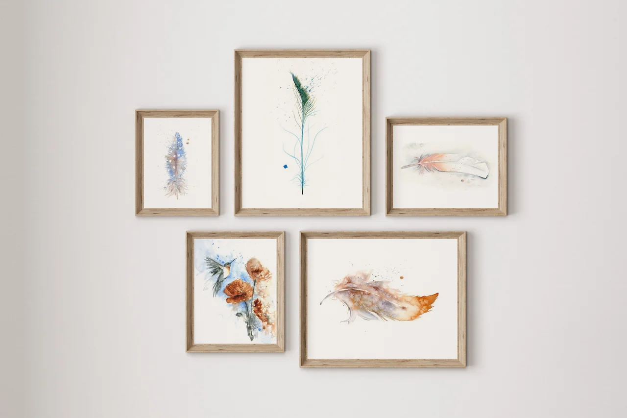 Hummingbird + Poppies shown in a room setting