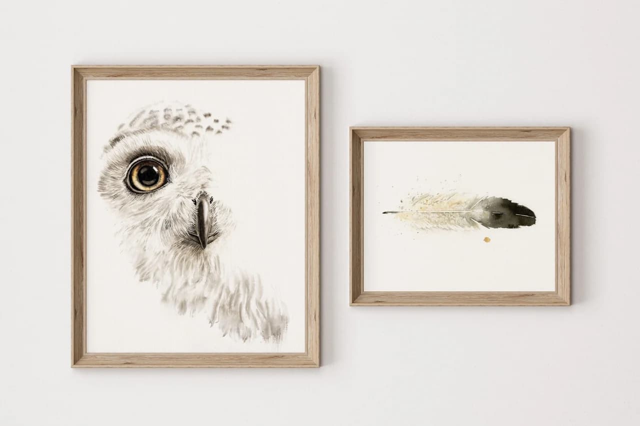 Snow Owl Gaze shown in a room setting