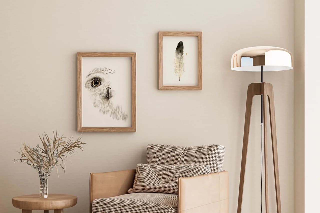 Snow Owl Gaze shown in a room setting