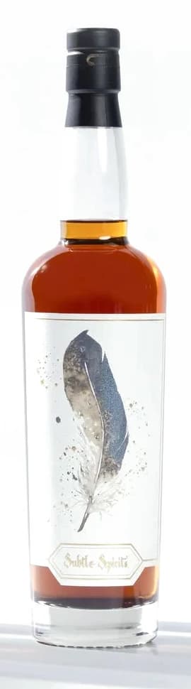 The Mallard bottle of A Collection of Rare Birds, its label the feather Shayna painted